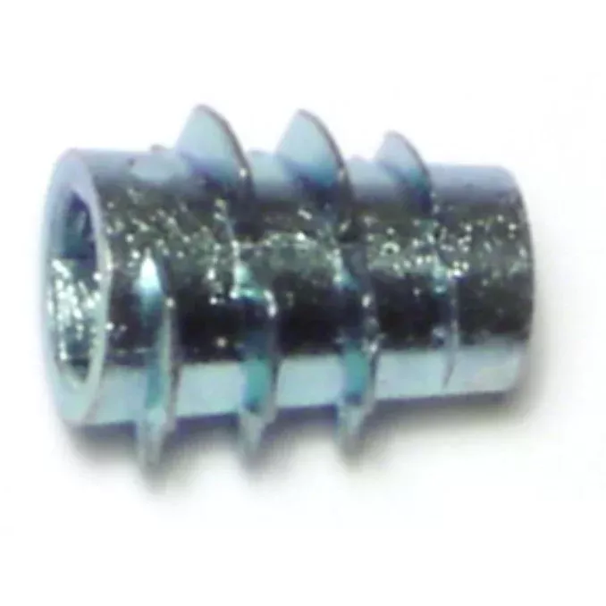 #10-32 x 1/2" Zinc Alloy Fine Thread Hex Drive Wood Inserts