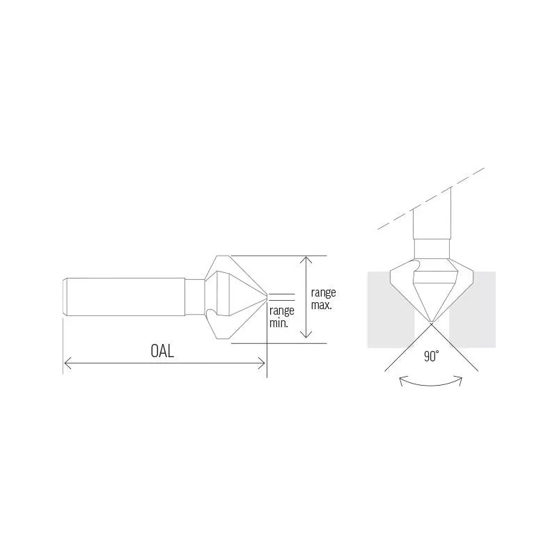 16.5mm Countersink 3 Flute | Alpha