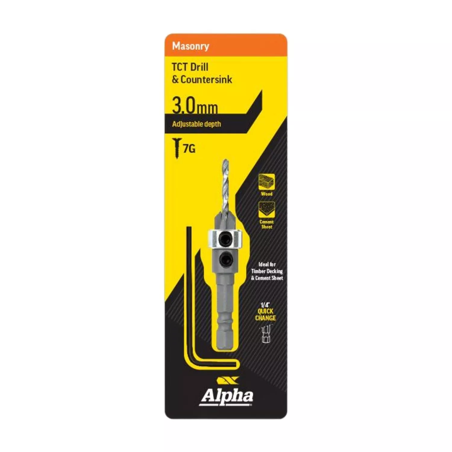 4mm (5/32") Tungsten Carbide Countersink with Drill Bit | Alpha
