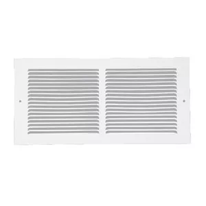 6" X 14" White Metal Baseboard Return Air Grille