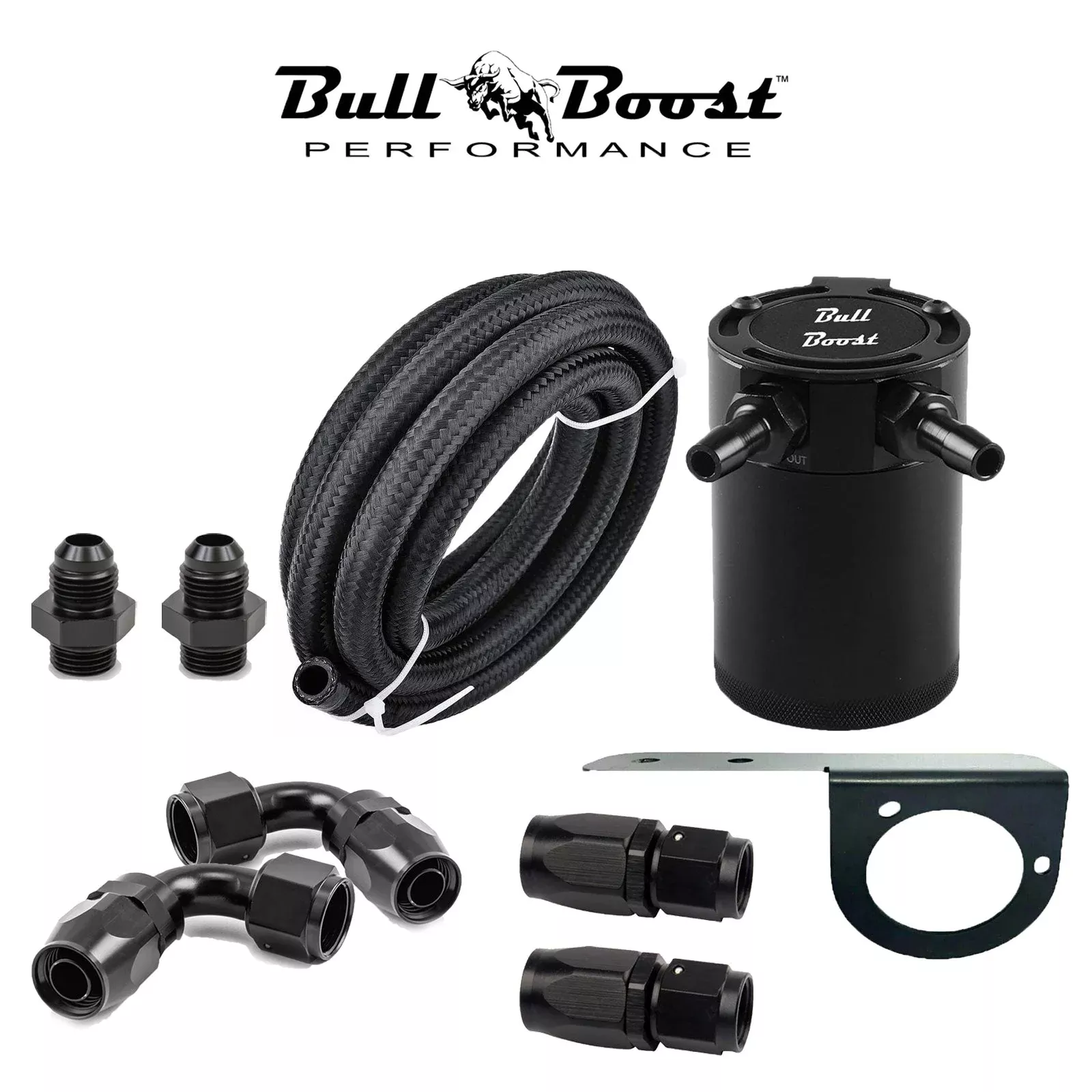 8AN Universal Performance Oil Catch Can 2 Port -8AN Kit