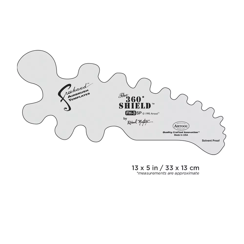 Airbrush Stencil Essential Seven 360 Shield