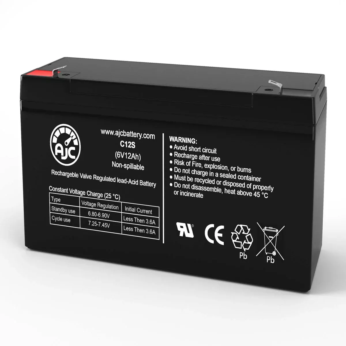 AJC Battery Compatible with Para Systems BP24V20 6V 12Ah UPS Battery