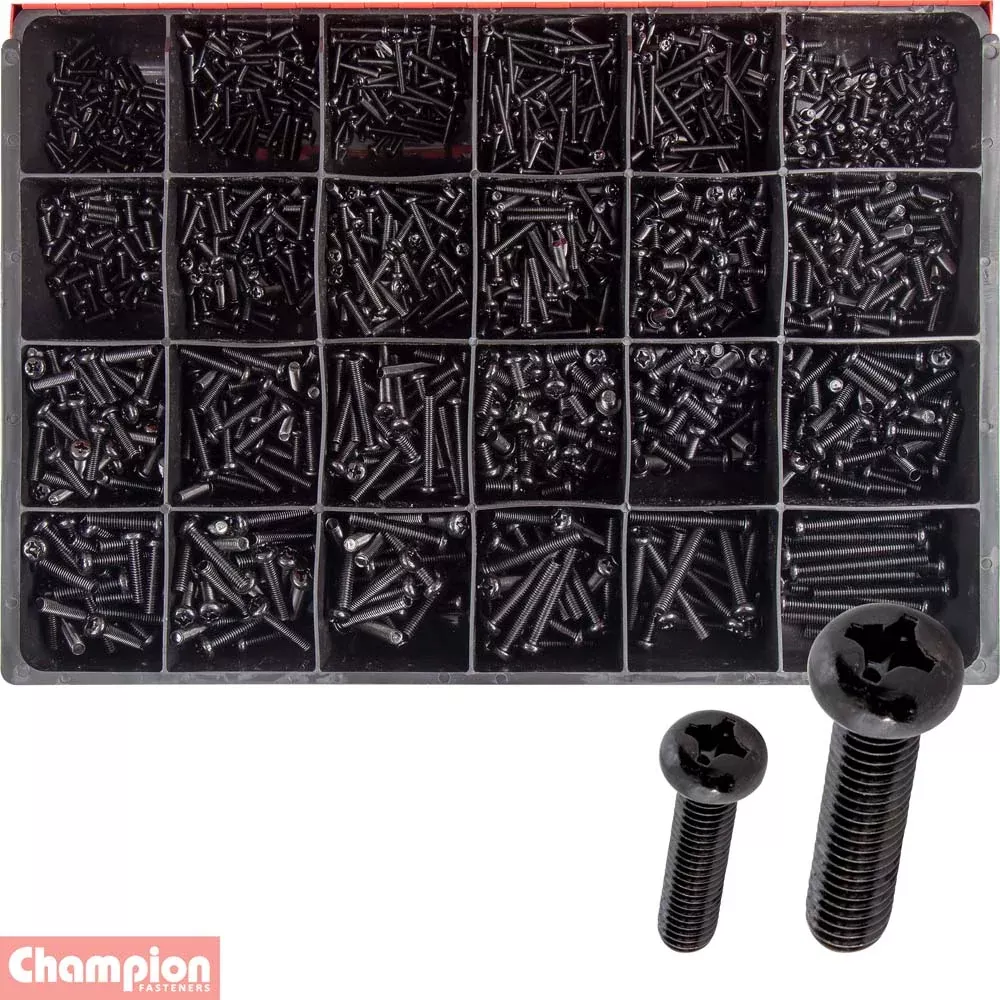 Champion Metric Black Machine Screw Master Kit | Industrial Shed