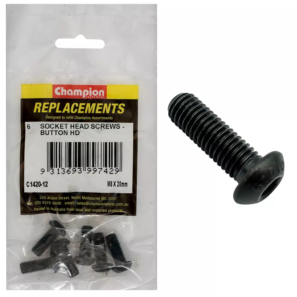 Champion Socket Head Cap Screws - Button Head - M8… | Industrial Shed