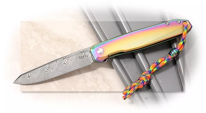CRKTDamascus Facet Flipper Iridescent