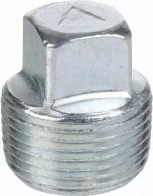 Galvanized Pipe Plug, Square Head, 3 In.