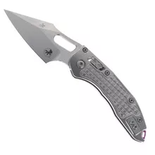 Microtech Stitch Ram-Lok Marfione Select Stonewashed Frag Pattern Titanium Handle with Purple Accents S/E M390 Stonewashed Blade 169RL-10MS3