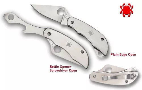 Spyderco C175P ClipiTool - 2.0" Plain Edge Blade & Bottle Opener/Screwdriver