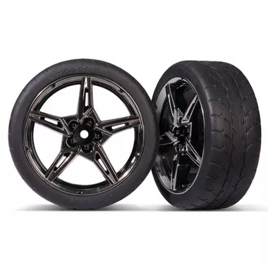 Traxxas 9370 2.1'' Front Response Tires w/ Split Spoke Black / Chrome Wheels (2)