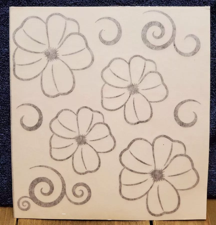 Vinyl Flower and Swirls 1