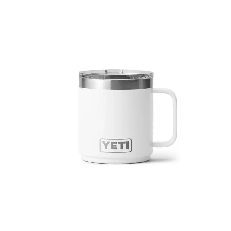 YETI Rambler 10‑oz White Ceramic‑Lined Stackable Mug With MagSlider Lid – BPA‑Free