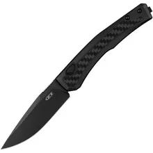 Zero Tolerance Auto Knife Black PVD Titanium/Carbon Fiber Handle Magnacut Drop Point Plain Edge Black PVD Finish 0556BLK