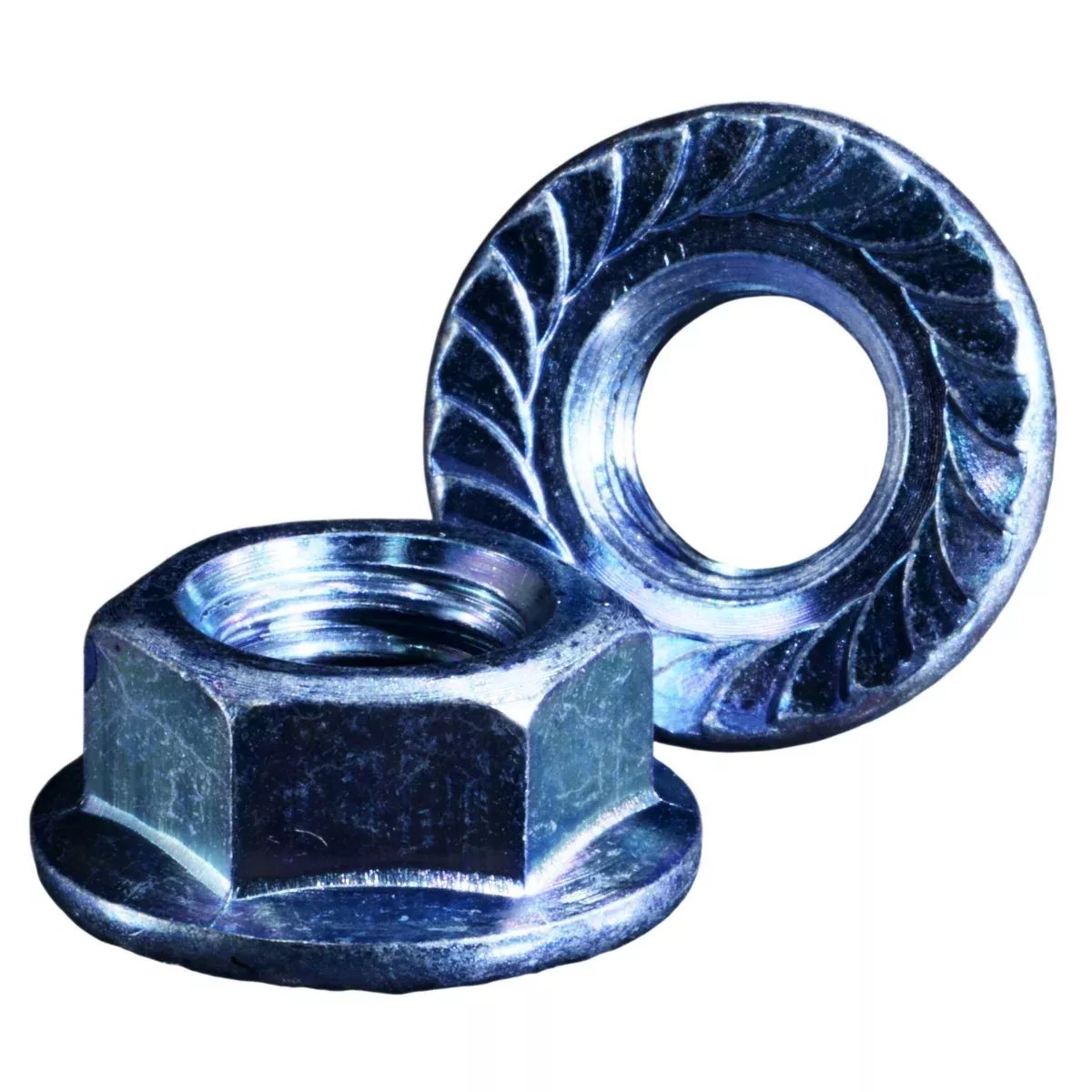 Zinc Plated Case Hardened Steel Coarse Thread Hex Flange Nuts